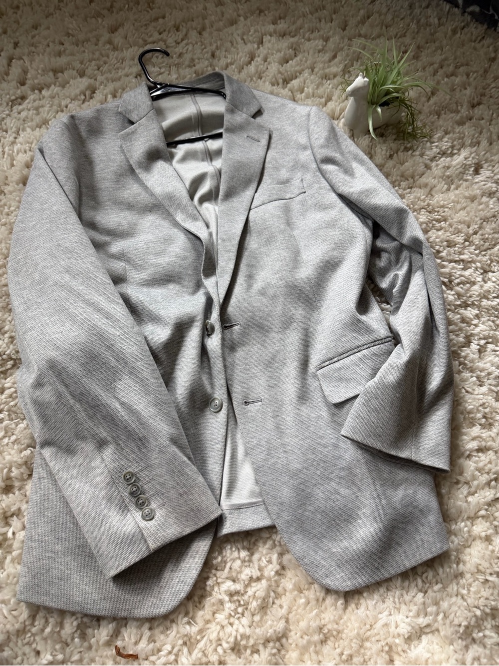 Men's Light Gray Stanford professional Knit Blazer - Classic Sport Coat - Picture 3 of 9